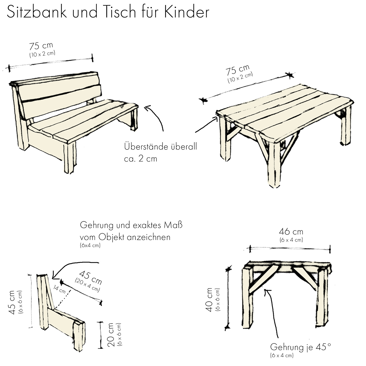 Bequeme und robuste Sitzbank zum gemütlich abhängen