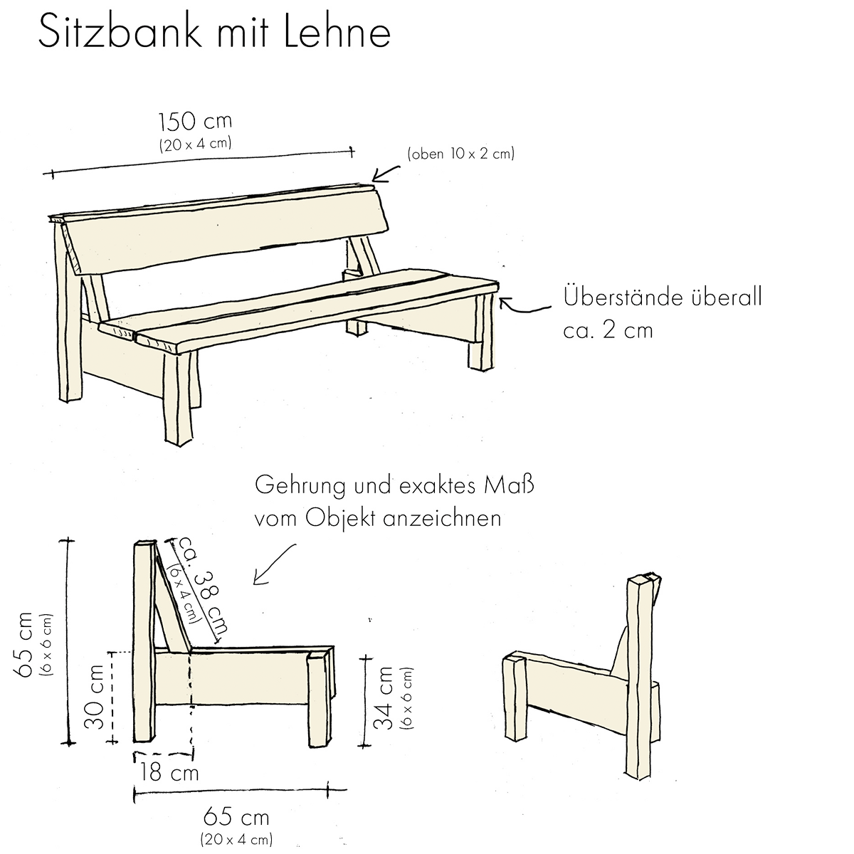 Bequeme und robuste Sitzbank zum gemütlich abhängen